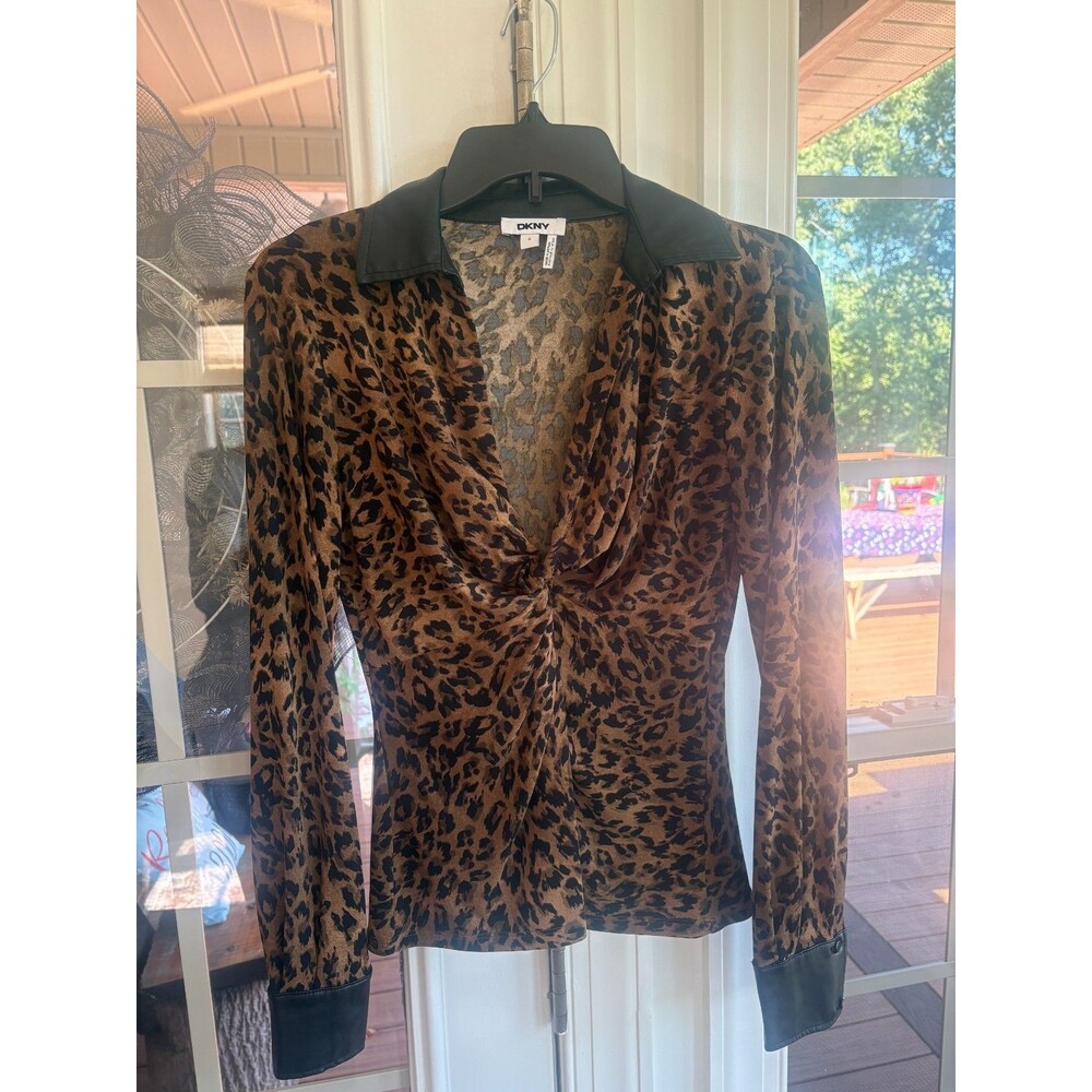 DKNY Multi-Color Animal Print Blouse- S